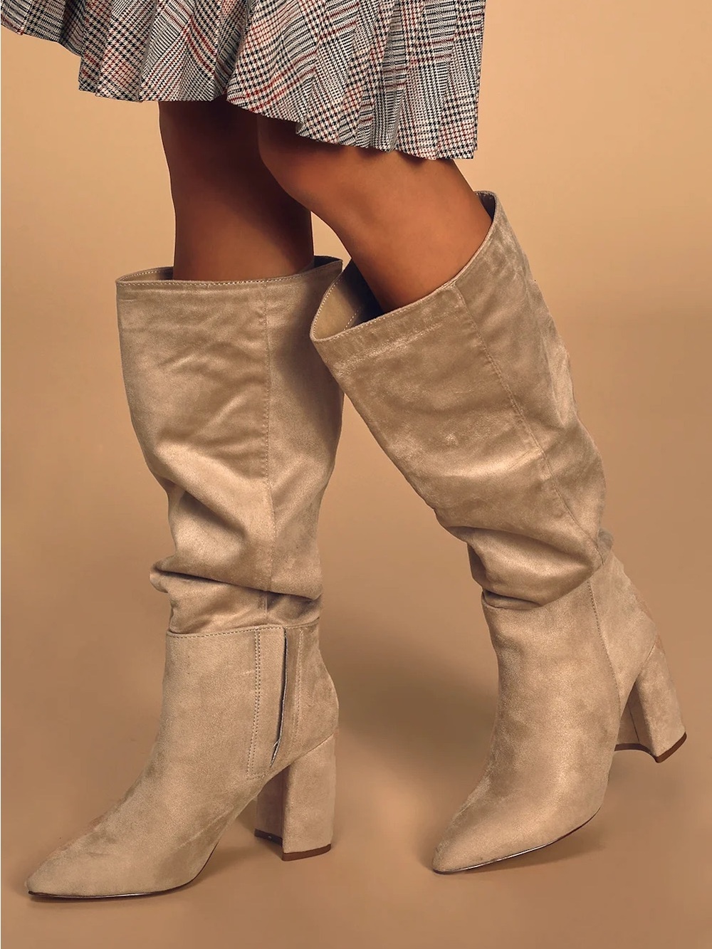 LULU’s Taupe Knee High Boots